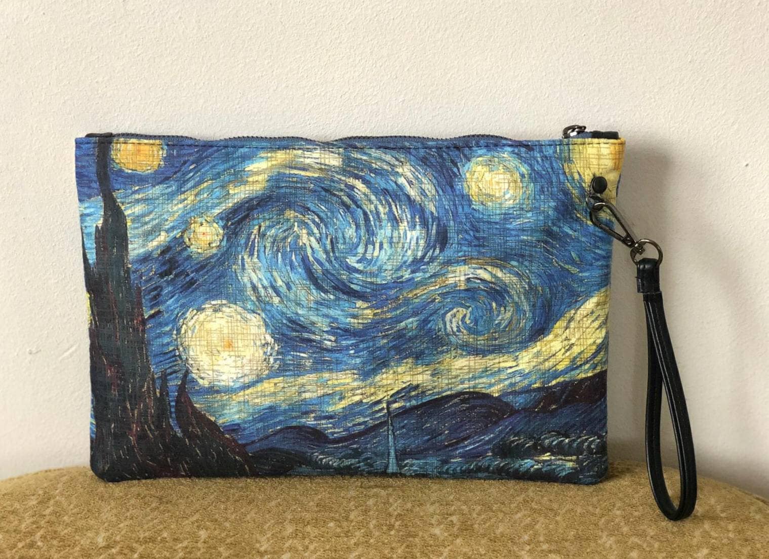 Starry Night Cotton Bag, Van Gogh Starry Night Print Bag, Van Gogh Clutch Bag, Christmas Gift, All Seasons Clutch Bag