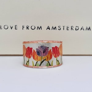 Dutch Tulip Ring, Dutch Tulips,  Adjustable Ring, Tulips Jewelry, Tulips Gifts,Love Gifts, Tulips Jewelry, Mother's Day Gift, Amsterdam Gift