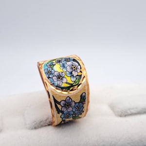 Ring met vergeet-me-niet-bloemen, vergeet-mij-niet-cadeaus, verstelbare koperen vergeet-mij-niet-sieraden, vergeet-mij-niet-bloemenliefhebbers, kerstcadeau