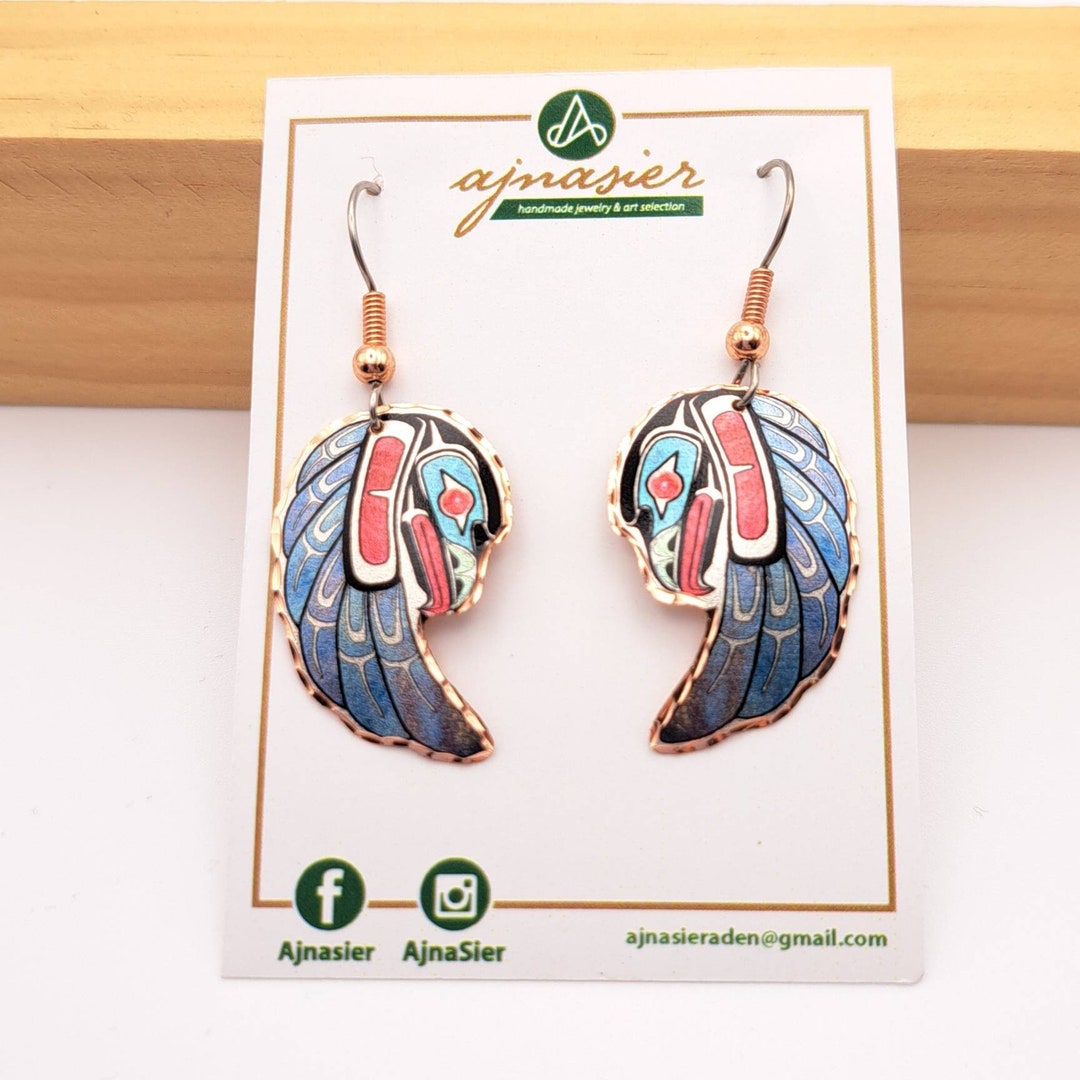 Native American Eagle Earrings, Native West Totemic Eagle Earrings ...