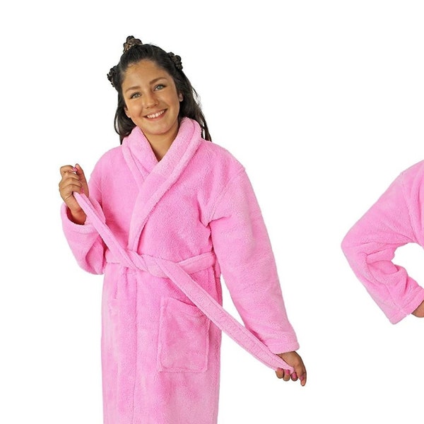 ULTRA Soft TURKISH PLUSH Shawl Collar Plush Pink Robes 2100 or Blank, Coplay Boy's Robe, Girl's Robe, Turkish Bathrobe Monogrammed