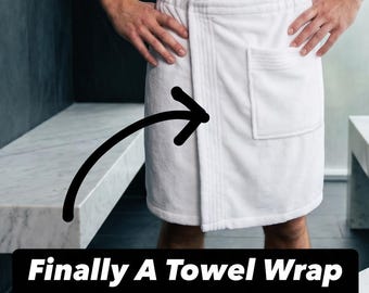 PERSONALIZED LUXURY MENS'S Spa Wrap Soft Towels - 100% Terry Velour Cotton Spa Wrap for Shower, Gym, Swimming Pool, Beach and Travel 5180