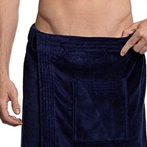 PERSONALIZED LUXURY MENS'S Spa Wrap Soft Towels - 100% Terry Velour Cotton Spa Wrap for Shower, Gym, Swimming Pool, Beach and Travel 5180 image 2