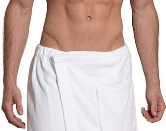 PERSONALIZED LUXURY MENS'S Spa Wrap Soft Towels - 100% Terry Velour Cotton Spa Wrap for Shower, Gym, Swimming Pool, Beach and Travel 5180