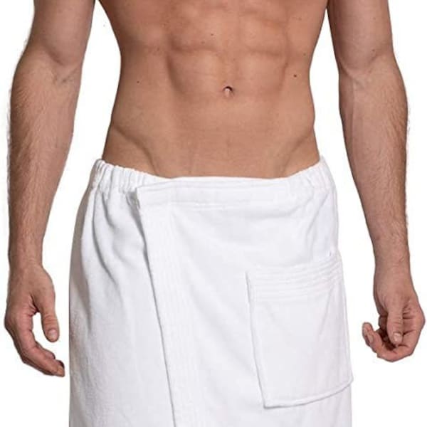 PERSONALIZED LUXURY MENS'S Spa Wrap Soft Towels - 100% Terry Velour Cotton Spa Wrap for Shower, Gym, Swimming Pool, Beach and Travel 5180