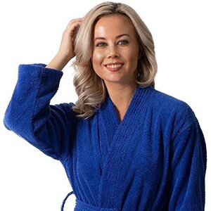 New Personalized Gifts Turkish Towel Bathrobe Unisex Kimono Bathrobe 4020 or Blank Soft Turkish Cotton Hotel Kimono Robe de Chambre image 5