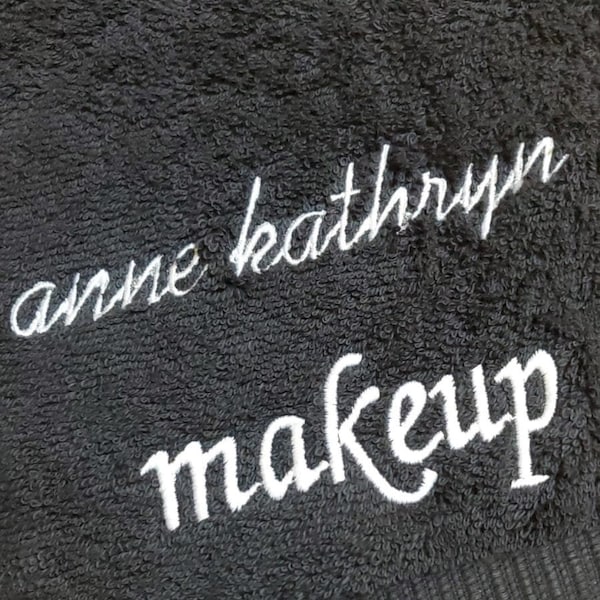 Personalized Makeup Remover Soft Towels - Luxurious Cotton Bleach Resistant Black 13"X13" Cosmetic Towels Soft
