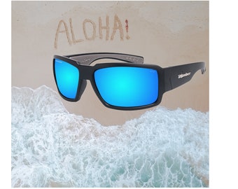 Solomon IO - Boogie Safety Ice Blue Mirror Sunglasses Matte Black Frame Polarized Lens and Grey Foam