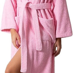 New Personalized Gifts Turkish Towel Bathrobe Unisex Kimono Bathrobe 4020 or Blank Soft Turkish Cotton Hotel Kimono Robe de Chambre image 9