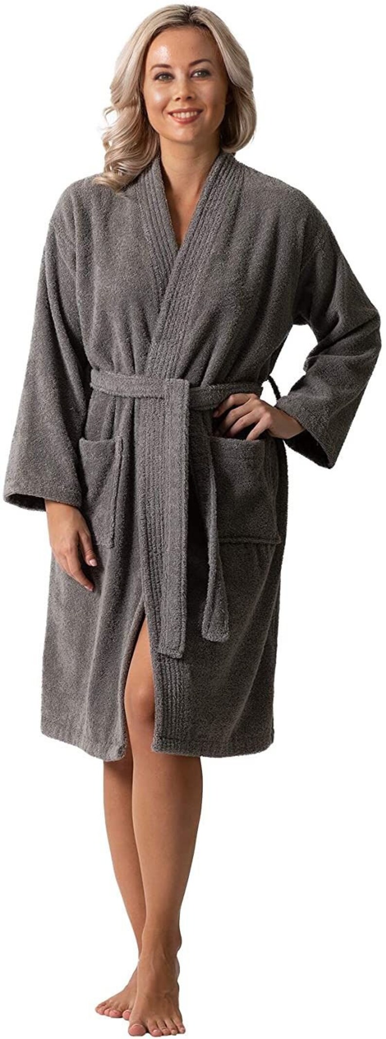 kimono style towelling bathrobe