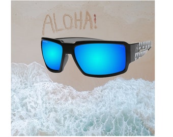 Solomon IO - Boogie Safety Ice Blue Mirror Mana Polarized Safety Lens Matte Black Frame, with Gray Foam