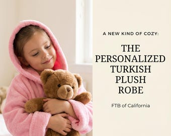 Personalized Turkish Plush Hooded Robe | Kids Spa Birthday Outfit