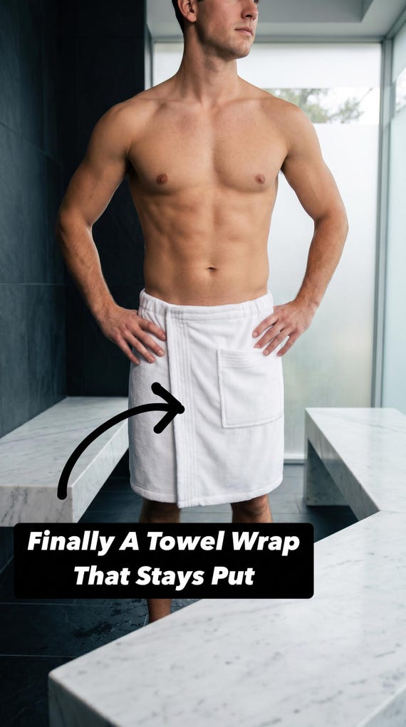 PERSONALIZED LUXURY MENS'S Spa Wrap Soft Towels - 100% Terry Velour Cotton Spa Wrap for Shower, Gym, Swimming Pool, Beach and Travel 5180