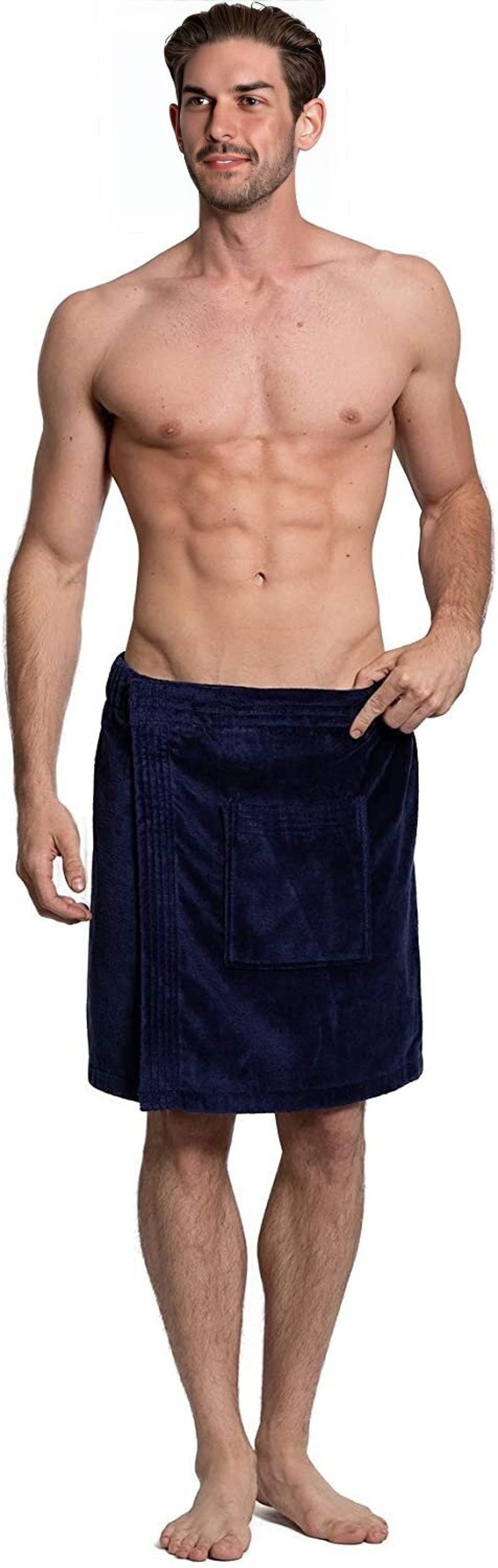 PERSONALIZED LUXURY MENS'S Spa Wrap Soft Towels - 100% Terry Velour Cotton Spa Wrap for Shower, Gym, Swimming Pool, Beach and Travel 5180 image 2
