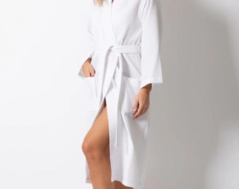 Personalized Waffle Robe – Embroidered Cotton Blend Kimono Robe