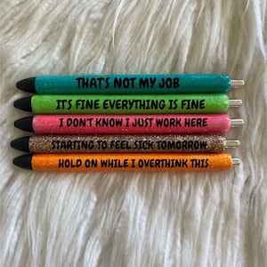 Vulgar Weekday Pen Set  Tututally Cute Custom Creations