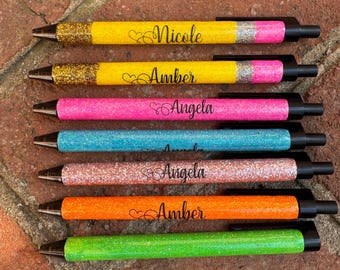 Custom Glitter Ballpoint Pen, Personalized Teacher Gift