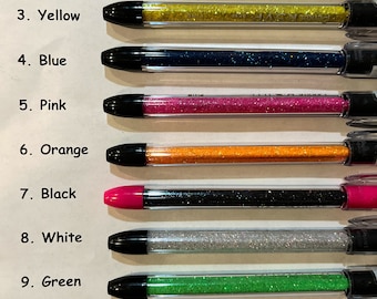 Glitter RSVP Pens REFILLABLE many colors custom Gift