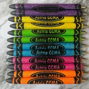 Custom Glitter Crayon Pen, Personalized Teacher Gift