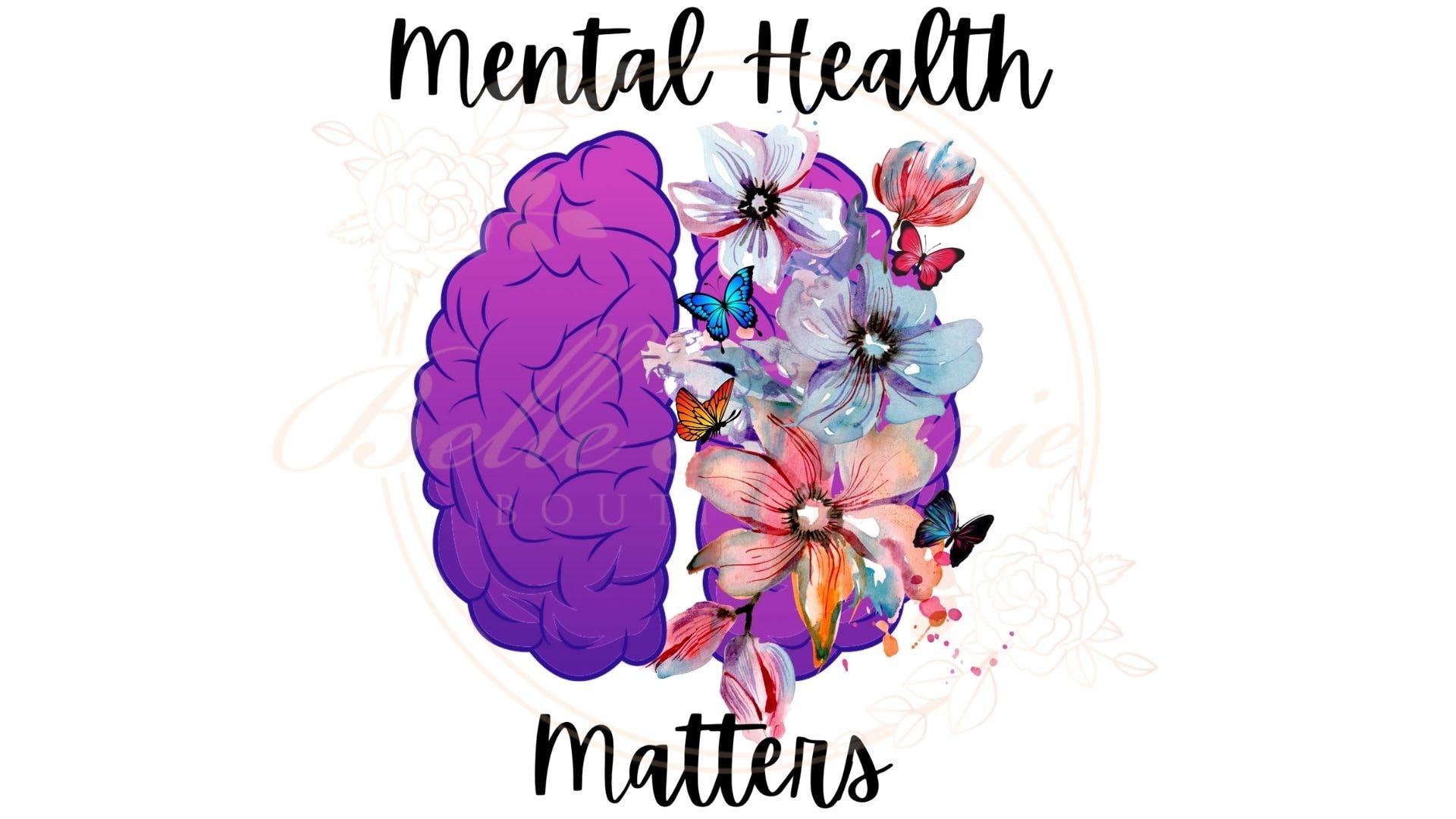 Mental Health Matters Purple Brain PNG Sublimation Download Etsy