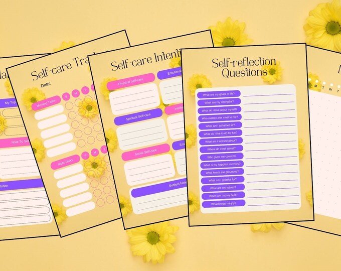 Self Care Planner Printable Refill Journal Insert Pages Mindfulness ...