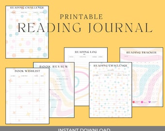 Bookish Reading Journal Printables - Keep Track of Your Literary Adventures Detailed Reading Log for Book Lovers, Thoughtful Gift for Reader