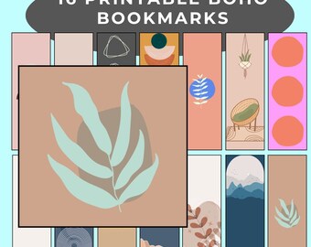 Bookmarks Bundle Instant Download Gift for Book lover and Book Reader Book Club Gifts for Reading Addicts Boho Aesthetic Printable Bookmarks