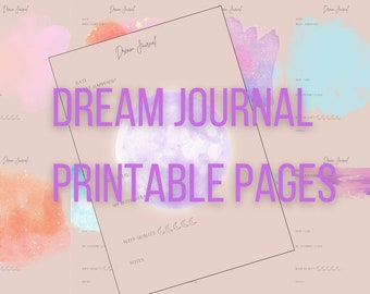 Dream Journal Page Inserts 14 printable pages for your planner and journal A5 A4 Organiser Refill Planner Insert Printable Journal Dream