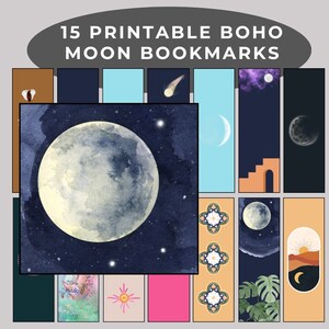Bookmarks Bundle Instant Download Gift for Book lover and Book Reader Book Club Gifts for Reading Addicts Boho Aesthetic Printable Bookmarks