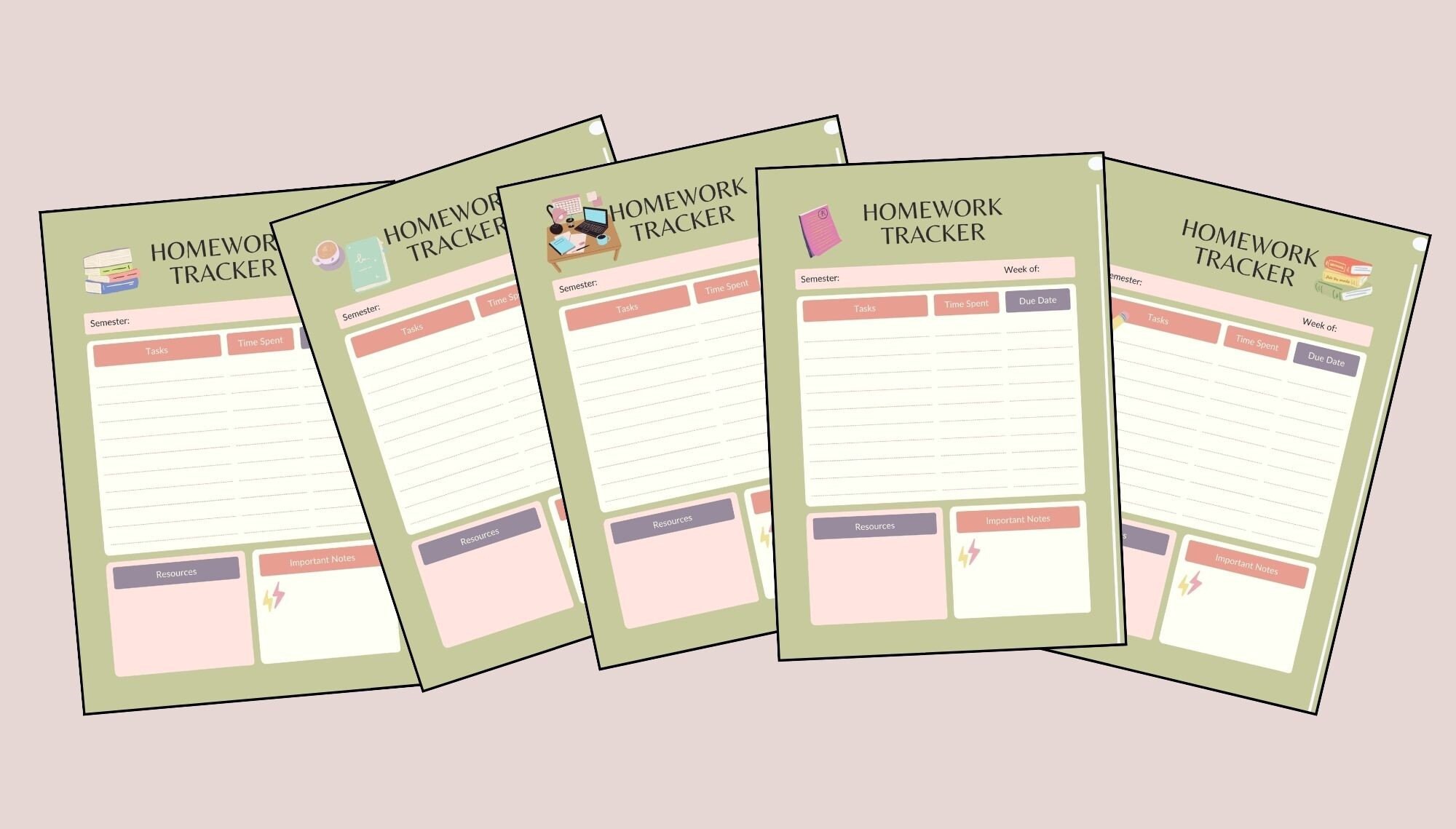 Study Planner Printable Pages. Undated. Planner and Journal Refills and ...