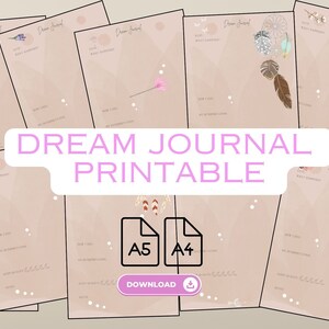 Dream Journal Pages for Your Planner and Journal 14 Aesthetic Bohemian Chic Printables for ...