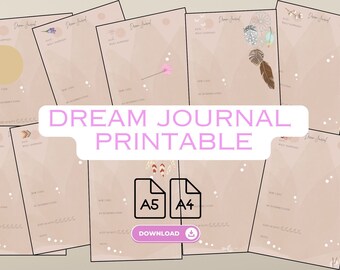 Dream Journal Pages for your Planner and Journal 14 Aesthetic Bohemian Chic Printables for Instant Download