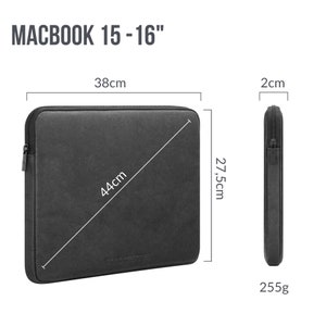 Nachhaltige Laptoptasche, MacBook Hülle aus Kraftpapier recycelbar Schwarz, Grau oder Braun 11-14 Zoll, 15-16 Zoll Bild 6