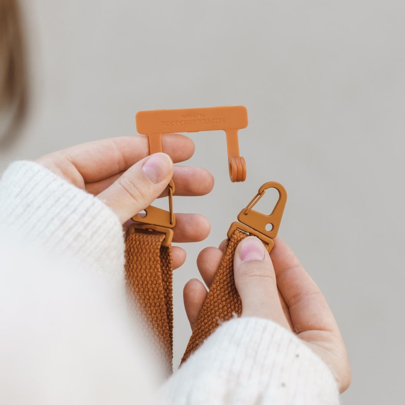 iPhone Lanyard, sangle interchangeable en tissu OEKO-TEX®, durable compatible avec tous les étuis à monnaie beige, orange rouille, noir image 4