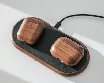 Woodcessories Wooden Airpods Case of Walnut Airpods 1 \u0026 2 | Etsy Australia
