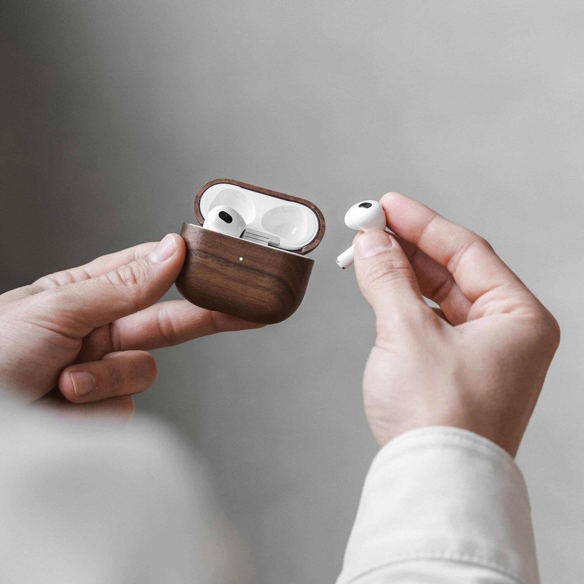Woodcessories Wooden Airpods Case of Walnut Airpods 1 \u0026 2 | Etsy Australia