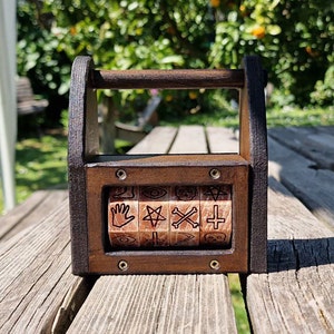 Cryptex Escape Room TERROR, HORROR puzzle lock, wooden padlock, custom handmade antique prop, combination box