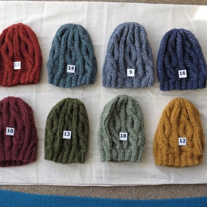 Cable knit hat with alpaca, handmade, cuddly, new