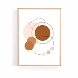 Boho Abstract Terracotta Circle Print, Digital Download, Printable Art
