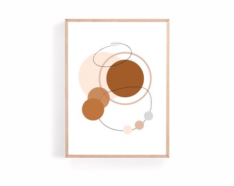 Boho Abstract Terracotta Circle Print, Digital Download, Printable Art