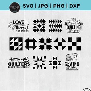 Ensemble de courtepointe svg, svg blocs de courtepointe, svg courtepointe pour signe de ferme, svg Americana, blocs de courtepointe noir et blanc, dictons de courtepointe svg + png