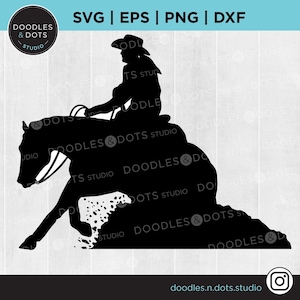 Schiebestopp SVG, Reiner svg, Reining Pferd svg für Cricut, Quarter Horse svg, Cowgirl, Texas Rodeo SVG, Pferd Silhouette, Westernpferd svg
