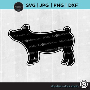 Mostra maiale SVG / SVG maiale / Mostra stock SVG / Bestiame svg / Animali da esposizione fattoria di maiali / Silhouette di maiali e scrofe / Fiera della contea / Mostra fiera statale