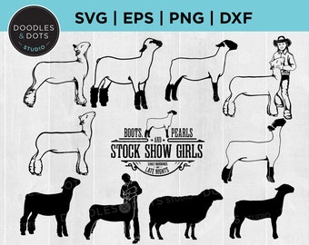 Show Lamb Bundle SVG, Lamb SVG, Market Lamb Silhouette, Stock Show svg, Show Sheep svg, Livestock Show svg, Sheep clipart, Livestock svg png