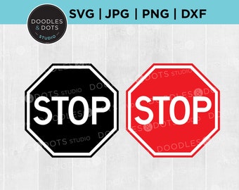 Señal de stop svg, Stop svg, Imágenes prediseñadas de señales de tráfico, Señal de stop roja png, Archivo de corte de señales de tráfico para Cricut, Señal de stop png para sublimación, jpg png dxf