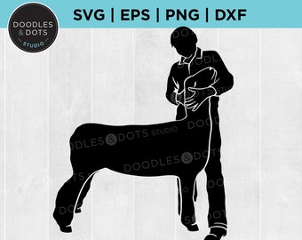 Market Lamb SVG, Lamb SVG, Showmanship svg, Show Lamb Silhouette, Junior Handler svg, Country Fair Lamb, Livestock Show svg, Sheep clipart