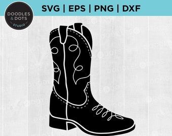Bota de vaquero svg, archivo de corte de bota occidental, clipart de vaquero, svg de rodeo, bota de vaquero png, silueta de bota, descarga digital de vaquera, svg del salvaje oeste