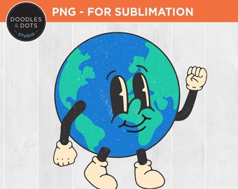 Earth png, Retro Earth Sublimation, Save the Earth t shirt, Earth Day 2022 png, Trendy Vintage Earth mascot shirt, png jpg instant download