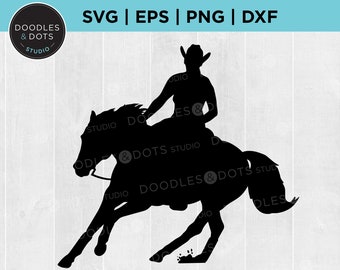 Cowboy svg, häst svg, western häst klippfil för Cricut, reining häst clipart, boskapsuppfödare och klippande häst digital omedelbar nedladdning