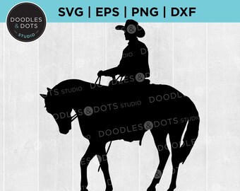Rodeo svg, Cowboy SVG, Rodeo Clipart, Western svg, Cowboy på häst, Ranchhästsilhuett, Quarter häst clipart, digital nedladdning svg png